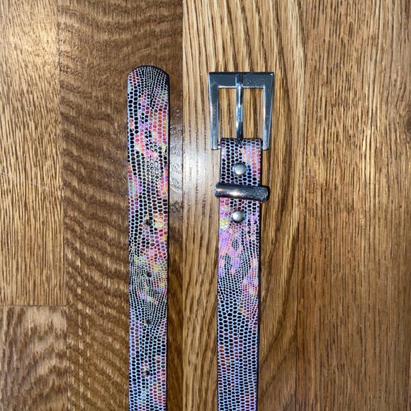 Rainbow snake skin skinny belt - Picture 3 of 4